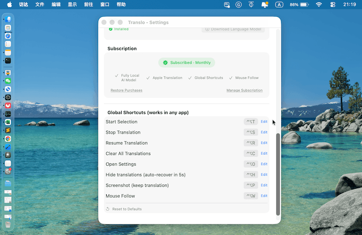 Global Shortcuts